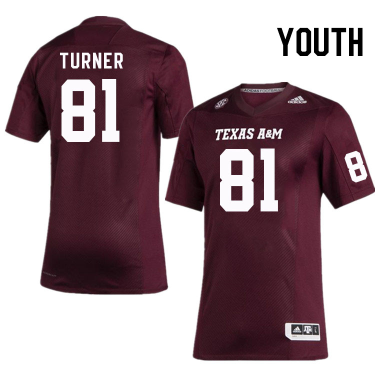 Youth #81 Pierce Turner Texas A&M Aggies College Football Jerseys Stitched Sale-Maroon